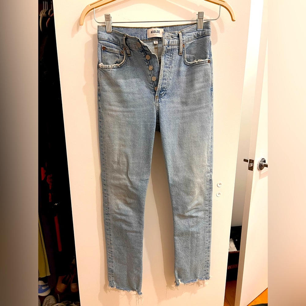 AGOLDE High Rise Straight Cutoff Jeans Size 24